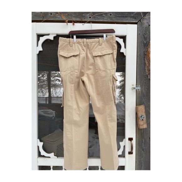 Lands' End Traditional Fit Cargo Pants Trousers Tan Sz 36 100% Cotton 7 Pocket - Picture 5 of 5